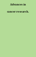Advances in cancer research.