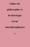 Cahier de philosophie et de théologie, revue interdisciplinaire du Centre Saint Augustin de Dakar.