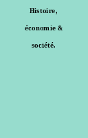 Histoire, économie & société.