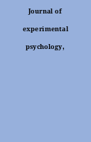 Journal of experimental psychology,