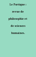 Le Portique : revue de philosophie et de sciences humaines.
