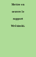 Mettre en oeuvre le rapport Wrésinski.