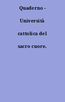Quaderno - Università cattolica del sacro cuore.