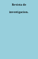 Revista de investigacion.