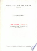 Targum de Qohelet : edición príncipe del ms. Villa-Amil no. 5 de Alfonso de Zamora