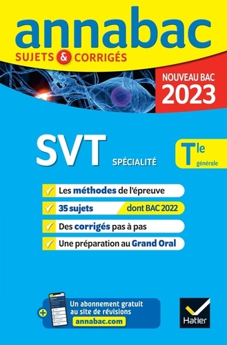 Annabac sujets & corrigés 2023 : SVT spécialité, Tle générale