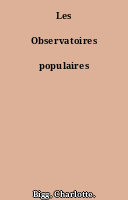 Les Observatoires populaires
