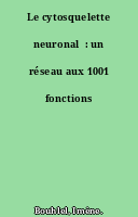 Le cytosquelette neuronal  : un réseau aux 1001 fonctions