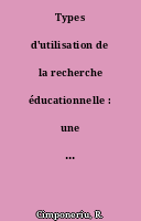 Types d'utilisation de la recherche éducationnelle : une analyse de la littérature en langue française