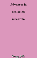 Advances in ecological research.