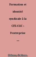 Formation et identité syndicale à la CFE-CGC : l’entreprise comme espace de référence