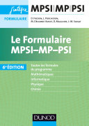 ˜Le œformulaire MPSI-MP-PSI
