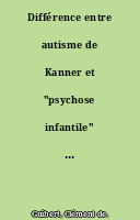 Différence entre autisme de Kanner et "psychose infantile" : déficits d'unité vs d'identité de la situation ?