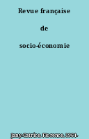 Revue française de socio-économie