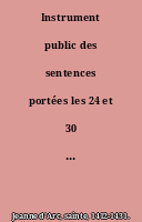Instrument public des sentences portées les 24 et 30 mai 1431 par Pierre Cauchon et Jean Le Maître, O. P. contre Jeanne la Pucelle