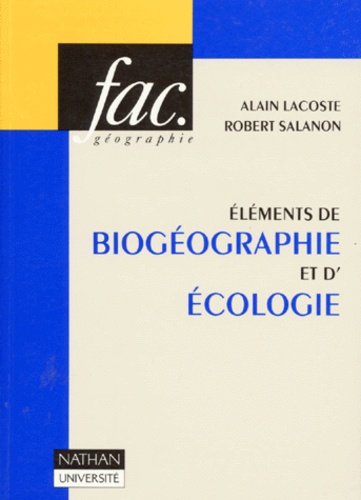 Éléments de biogéographie et d'écologie