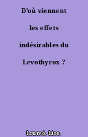 D'où viennent les effets indésirables du Levothyrox ?