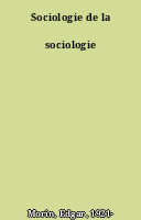 Sociologie de la sociologie