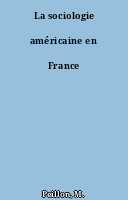 La sociologie américaine en France