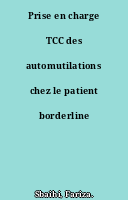 Prise en charge TCC des automutilations chez le patient borderline