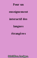 Pour un enseignement interactif des langues étrangères