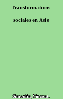 Transformations sociales en Asie