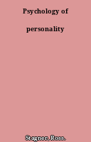 Psychology of personality