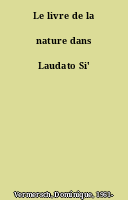 Le livre de la nature dans Laudato Si'