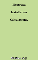 Electrical Installation Calculations.