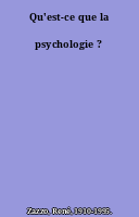 Qu'est-ce que la psychologie ?